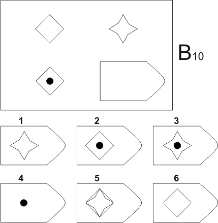 прогрессивные матрицы Равена, серия B, карточка 10